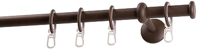 Garesa Gardinenstange Esperanca Ø 16mm, 1-läufig, Rost I Rustikale Vorhangstange inkl. Ringe + Faltenlegehaken I Mit Endknopf Kappe I Wandmontage I 150cm