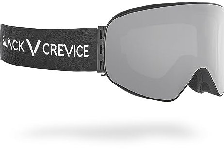 Black Crevice Skibrille, mit zylindrischen Gläsern, black/silver mirror