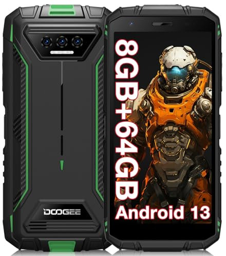 DOOGEE S41T Moviles Resistente [2024] Movil Antigolpes, 6300mAh Batería, 8GB+64GB 1TB Expandible, Android 13 Cámara 13MP, 4G Smartphone Libre 5.45 HD Pulgadas, IP68 IP69K/NFC/OTG/GPS