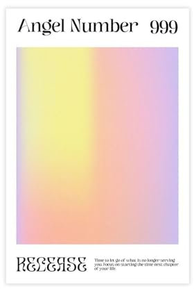 EYEZER Leinwand-Poster mit Engelszahlen 999, Wandkunst, Dekordruck, Gemälde für Wohnzimmer, Schlafzimmer, Dekoration, ungerahmt, 30 x 45 cm