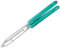 Andux Balisong Cuchillo Mariposa CNC Eficaz Sistema de Buje 6063 Mango de Aluminio Bloqueo Libre CNC-PRO-01 (Azul)
