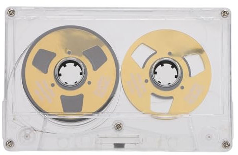 Leeres Kassettenband, Reel to Reel, 50 Minuten Doppelseitiges Metall Tonaufnahmeband mit Transparenter Box, für Musikaufnahmen (Gold)