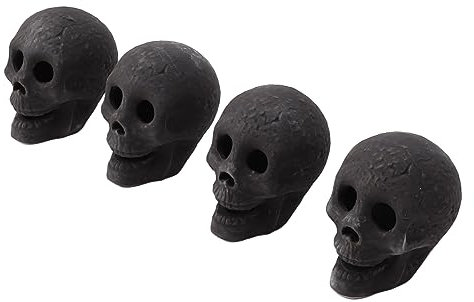 4 Stück Feuerstellen-Schädel, Mini-Schädel aus Keramik, Feuerfeste Feuerstelle, Totenkopf-Knochen-Modell, Totenkopf-Requisiten für Lagerfeuer, Lagerfeuer, Kamin, Feuerstelle