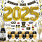 Silvester Deko 2025 XXL Set - Neujahr Silvesterdeko, Happy New Year Girlande, Folienballons, Fotorequisiten, Konfetti & Ballons für eine unvergessliche Silvesterparty