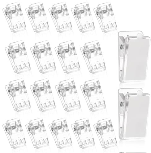 Lot de 20 clips à ressort adhésifs en plastique transparent - Mini pinces murales - Pour l'extérieur - Décoration photo - Pour la maison, le bureau