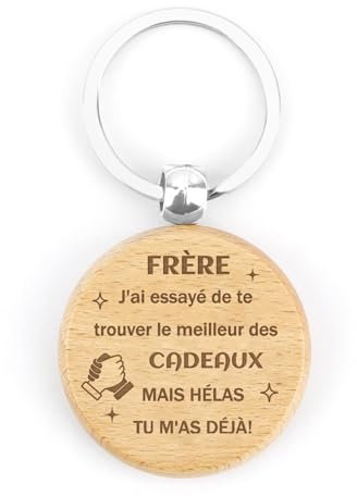 Cadeau Frere Original Cadeau Frere Noel Porte Clé en Bois Cadeau Frère Cadeau pour Frere Cadeau Grand Frere Petit Frere Cadeaux Frere Cadeau pour Un Frere Cadeau Anniversaire Cadeau Saint Valentin