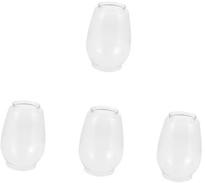 BESTOYARD 4 Stück Öllampenschirm aus Glas Öllampenschirme Austausch des Öllampenschornsteins windlichtglas Retro lampenschirm Ersatzglasschirme für Beleuchtungskörper Sturmlampen Transparent