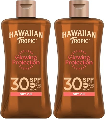 Hawaiian Tropic - Aceite Bronceador SPF 30 - Aceite seco en formato spray - Fragancia Coconut - 100ml (Paquete de 2)