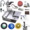 360W Dust-Free Mini Table Saw, Multifunction Electric Belt Sander Edge Sharpener, 5000-10000R/min Motor Speed, 1.5-10mm Clamping, Desktop Manual Household Jade Grinding Machine, for DIY Handmade
