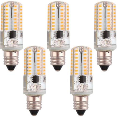 E11 led Bombilla 3W, 5pcs led Bombillas, 300LM, 3W Equivalente a 30W halógeno, AC220V, 360 ° ángulo de Haz, Dimmable para la iluminación del hogar(Warm White 3000k)