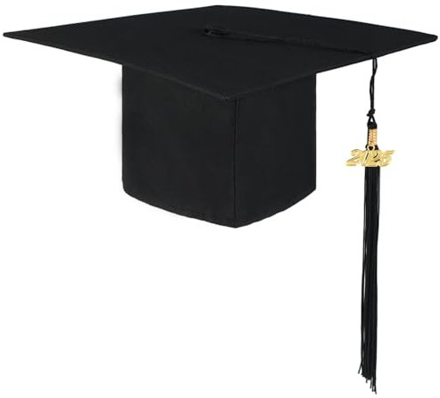 Abeillo Doktorhut 2025,Unisex Bachelor Hut,Uni Graduation Hat mit 2025 Anhänger Quaste,Schwarz Abschluss Hut für Hochschule,Abitur,Universität
