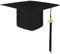Doktorhut 2025,Unisex Bachelor Hut,Uni Graduation Hat mit 2025 Anhänger Quaste,Schwarz Abschluss Hut für Hochschule,Abitur,Universität