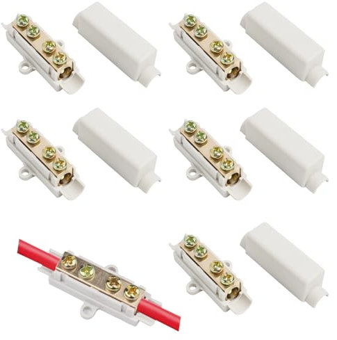 5PCS Bornier Connecteur, Connecteur en Laiton à Double Vis, Boîte de Jonction, pour Câbles de 2,5-16, 1000V 100A, Modèle ZK-1116, Utilisation Industrielle et Domestique