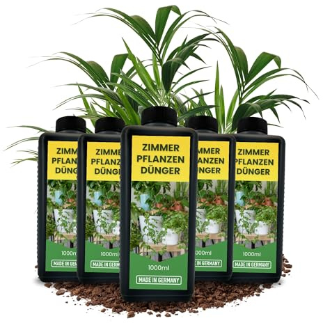 TronicXL Fertilizzante per piante d'appartamento, prodotto in Germania, universale, per piante verdi, fertilizzante liquido, 5000 ml, 5 x 1 l, fertilizzante per piante da interno, fertilizzante per