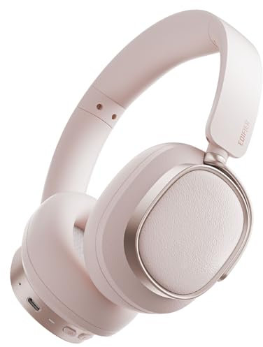 Edifier ES850NB Cuffie Over Ear Wireless, 45dB ANC, Audio Hi-Res, LDAC, 92h Autonomia, Bluetooth 5.4 e Multipoint, Riduzione del Rumore nelle Chiamate con IA (Rosa)