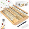 DSUID 2-in-1 Bamboo Spice Rack for Inside Cupboard – 21x120ml Spice Jars with Lids and Labels, BPA-Free Spice Jar & Wooden Kitchen Organiser with Drawer Storage (120 Labels Included), Spice Storage