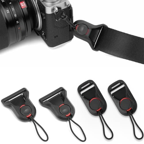 JEYORZY 4 pcs Attache Rapide de l'Appareil Photo, Anchor Links Accessoire Appareil Photo, Adaptateur de Courroie Boucle à DéGagement Rapide de D'appareil Photo pour Installer et de Retirer la Sangle