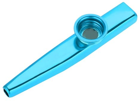 Professionelle Kazoo-Flöte für Kinder und Erwachsene, tragbar, Metall, Kazoo-Flöte, Mundmusikinstrument, Zubehör für Kinder, Erwachsene, Musikliebhaber, Blau, 2 Stück
