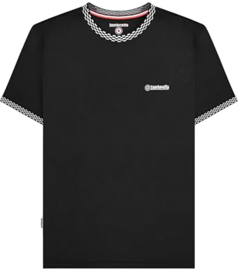 Lambretta Mens Two Tone Ringer Retro T Shirt (UK, Alpha, 3XL, Regular, Regular, Black)