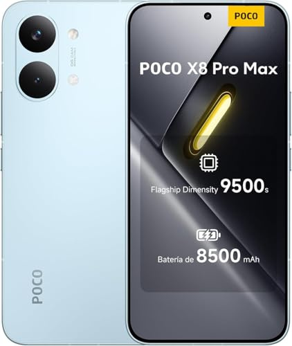 XIAOMI Poco X8 Pro Max Smartphone 12GB+512GB, processore Dimensity 9500s, batteria da 8500mAh, schermo AMOLED ultra luminoso, fotocamera principale da 50MP Light Fusion 600 con OIS, Blu