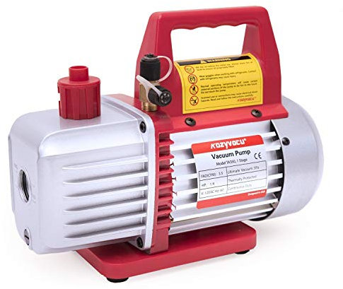 Kozyvacu Bomba de vacío giratoria de una sola etapa para HVAC/recarga automática de refrigerante de CA, resina EPoxy o desgasificación de vino, laboratorio, médico o ordeño (TA350)