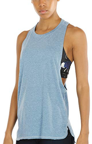 icyzone Sport Tank Top Damen Locker - Yoga Fitness Shirt atmungsaktive Sport Tops (XS, Sky Blue)