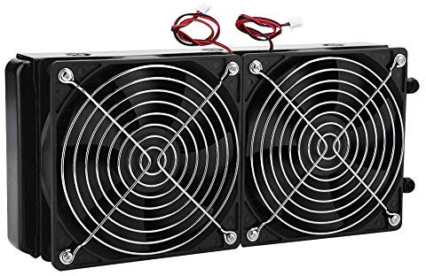 240mm Water Cooling Radiator with Dual Fan, 18 Tubes, DC 12V Liquid CPU Cooler for Computer CPU Water-cooled, Industrial Variable Frequency Drive, Air Conditioning Evaporator, etc