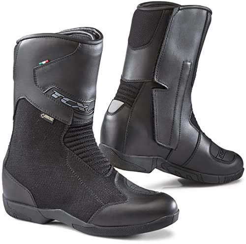 TCX - Lady Tourer Gore-Tex, Stivale da Moto Donna, Stivale da Touring, Impermeabile con Membrana Gore-Tex Performance Comfort Footwear, Chiusura Laterale con Zip Elastica e Velcro, Nero
