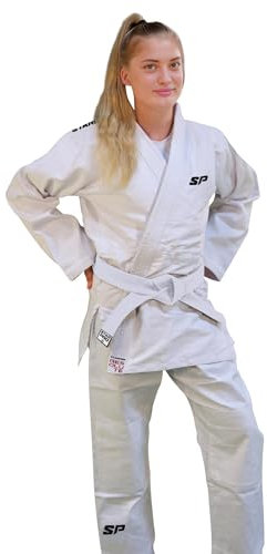 Starpro Kimono Judo - Uniforme Professionnel pour Entraînement et Compétition en Arts Martiaux, MMA, Taekwondo pour Hommes, Femmes & Enfants en 350 gr - 110-200 cm - Blanc et Bleu