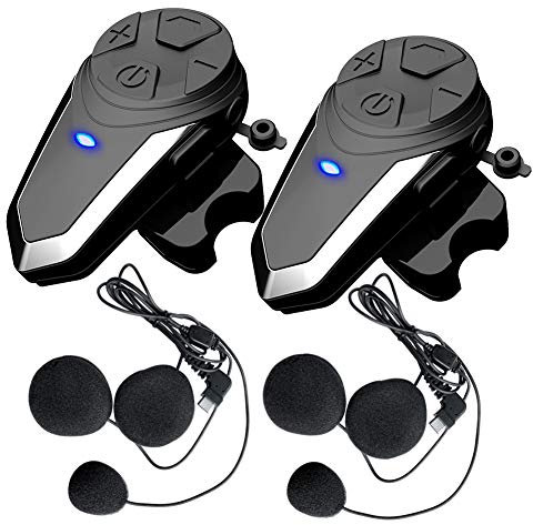 QSPORTPEAK Moto Headset Bluetooth BT-S3 Cascos Moto Telefono 1000m Manos Libres Radio FM Impermeable Intercom Headset para 2 o 3 pasajeros