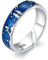 NewL Liebesring für Paare, 925er-Sterlingsilber, blauer Sternenhimmel von Van Gogh, offener Fingerring, Design, Schmuckzubehör, Sterling Silber