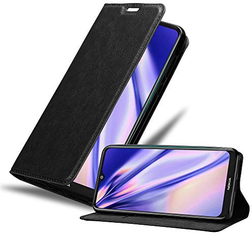 Cadorabo Hülle kompatibel mit Nokia 7,2 aus Premium Kunst Leder Flip Klappbare Stoßfeste Magnetische [Standfunktion] [Kartenfächern] Cover Hülle für Nokia 7,2 Tasche in Schwarz