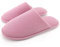 ofoot Tissu de Coton Biologique des Femmes est Confortable de Fils Plats Pantoufles, Lavable Feuillet Intérieur Extérieur pour des Chaussures,41/42 EU,Rose Foncé