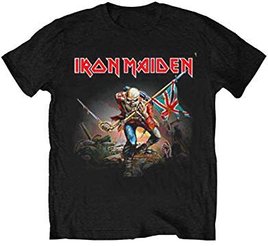 Iron Maiden Kids T Shirt Trooper Band Logo Official Black Ages 5-14 yrs M