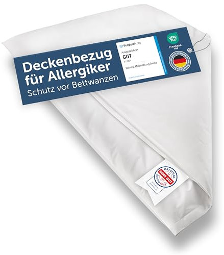 Blumtal® Milbenbezug Decke 100x135 cm - Oeko-TEX zertifizierte Allergiker Bettwäsche 100x135 cm - Milbenbezug für Decken - Encasing Bettwäsche - Hausstaubmilben Bettwäsche/Milben Bettwäsche 100x135cm