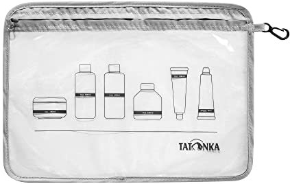 Tatonka Kulturbeutel Zip Flight Bag A4 - Transparenter Beutel zur Mitnahme von Flüssigkeiten im Flugzeug-Handgepäck - 30,5 x 22 cm (Grey)