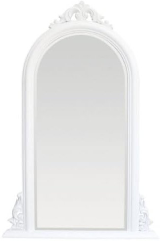 Casa Padrino Barock Spiegel Weiß - Handgefertigter Wandspiegel im Barockstil - 86 x 130 cm Barock Wohnzimmer Spiegel - Barock Garderoben Spiegel - Barock Deko Accessoires