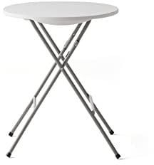 KG KITGARDEN - Mesa Plegable Portátil Multifuncional, Ø60x74cm, Redonda, Blanco