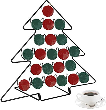 HEIYE Kapselspender,Kaffeekapselhalter,kaffekapselnbehälter,Kaffee Tabs Halterun,Weihnachtsbaum,KaffeekapselAufbewahrungsregal (Weihnachtsbaum-Stil-schwarz)