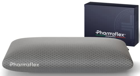 Pharmaflex Standard - Cuscino Memory Foam 71x42 Alto 13,5cm Ortopedico Offre Ultra Comfort e Sostegno con AirCell e Fibra di Carbonio, Cuscino Letto Cervicale Traspirante, Guanciale Medico Anallergico