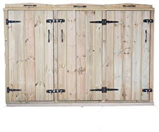 BritishBins Wheelie Bin Enclosure For 1 x 240 Litre Wheelie Bins and 4 Recycling Boxes