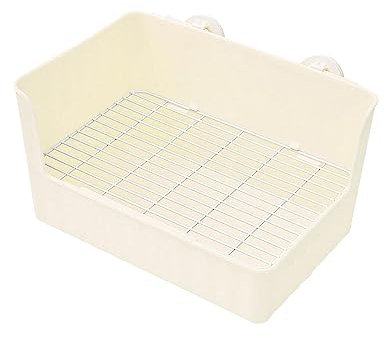 F Fityle Bac à litière pour Lapin Potty Trainer Tray Literie Box Cage WC Bunny Toilet Box Pet Pan pour Petits Animaux, Chinchilla, Furet, Chats d'intérieur, Blanche
