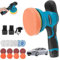 Juego De Máquina Pulidora de Automóviles, Pulidora Orbital con 2 Baterías 125 mm Esponja de Pulido 8 Velocidades 2800-5500 rpm Pulidora Angular Máquina Pulidora para Pulir Encerado