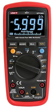 OUSIKA UT139A UT139B UT139C UT139D UT139E UT139S True RMS Digital Multimeter MAX/MIN/REL Modes Auto/Manual Ranges Selectable Analyzers (Color : Rot, Size : Multimeter-UT139S)