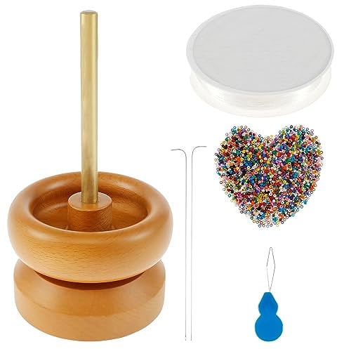 Summerkimy Wooden Bead Spinner Set - DIY Jewelry Making Kit - Efficient Beading, Premium Wooden Material - Unisex Adults - Not Foldable