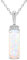 KristLand Weiße Opal Anhänger Halskette 925 Sterling Silber Halskette Mit Funkelnden Cubic Zirkonia Stein Geburtstag Weihnachten Hochzeit Geschenk Für Frauen Damen Mädchen