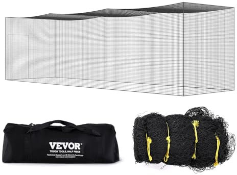 VEVOR Baseball-Schlagkäfig-Netz mit Rahmen und Netz für Zuhause oder Hinterhof 35 Fuß, Baseballkäfig-Netz zum Schlagen und Aufstellen, Baseballnetz, Schlagkäfig, für Kinder oder Erwachsene Schwarz