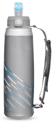 HydraPak Skyflask Speed 500 ml, Flasque avec sangle pour la main. Pour Trail et Running. Compatible avec les Gilets de Course - Gris