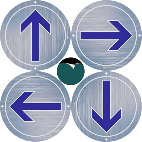 Ashoaza 4 Panneaux Obligation de tourner à gauche (ou à droite) avant le panneau | panneau rond de signalisation en métal aluminium d'épaisseur 2mm pour extérieur Ø 15 (flèche)