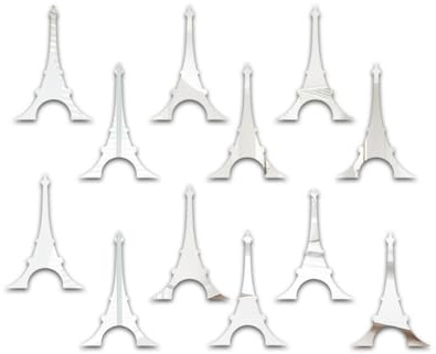 Bianriche Acryl-Spiegel-Wandaufkleber, abnehmbare Eiffelturm-Aufkleber, Wandbilder für Zuhause, Schlafzimmer, Wohnzimmer, Badezimmer, Dekoration, silberfarben
